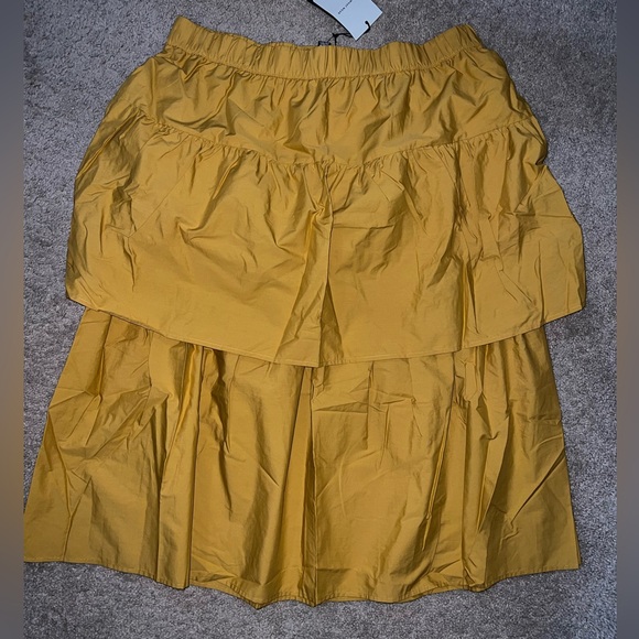 Midi Skirt Yellow Mustard plus Size - Picture 1 of 7